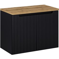 Set kast Comad Nova Black NOVA BLACK D2 82-80-2D, badkamerblad Comad Nova Oak NOVA OAK A 89-80