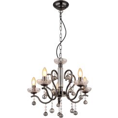 Globo Lighting Camila hanglamp 5x40 W zwart-kristal 64134-5