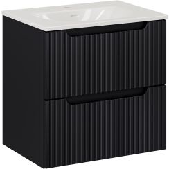 Set kast Comad Nova Black NOVA BLACK D2 82-60-2S, wastafel Comad Sky 3 SKY 3 60CM DP (E-8099-3-60)