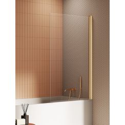 New Trendy New Soleo Gold Brushed badscherm 90 cm uit één stuk gouden geborsteld/helder glas P-0172
