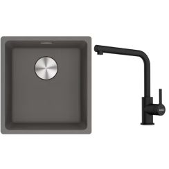 Set spoelbak van graniet Franke Maris 125.0687.250, keukenkraan Franke Lina 115.0712.435