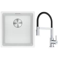 Set spoelbak van graniet Franke Maris 125.0687.251, keukenkraan Franke Lina 115.0626.085
