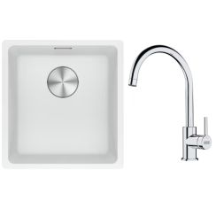 Set spoelbak van graniet Franke Maris 125.0687.251, keukenkraan Franke Lina 115.0693.228