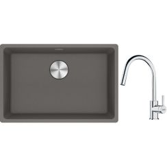 Set spoelbak van graniet Franke Maris 125.0687.258, keukenkraan Franke Lina 115.0693.229