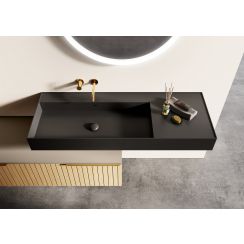 Elita Level wastafel 120.5x45.5 cm rechthoekig klassiek zwart mat RE041461197160