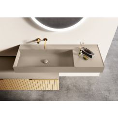 Elita Level wastafel 120.5x45.5 cm rechthoekig klassiek brons/beige mat RE041461197020