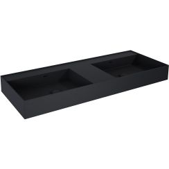 Elita Level wastafel 120.5x45.5 cm rechthoekig klassiek-dubbele zwart mat RE041461207160