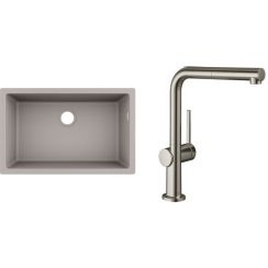 Set spoelbak van graniet Hansgrohe S 51 43432380, keukenkraan Hansgrohe Talis M54 72809800