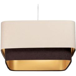 BPS Koncept Kwadro Duo Sue hanglamp 1x60 W gouden-bruin-beige KWD-016