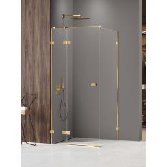 New Trendy Avexa Gold Shine XR douchecabine 110x80 cm rechthoekig gouden glans/helder glas EXK-6769