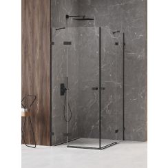 New Trendy Avexa Black XR douchecabine 90x80 cm rechthoekig zwart mat/helder glas EXK-6910