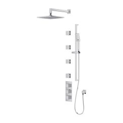 Omnires Fresh doucheset wand met thermostaat met regendouche chroom SYSFR12XCR