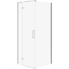 Cersanit City douchecabine 80x80 cm vierkant chroom glans/helder glas S584-104