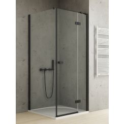 New Trendy Reflexa Black douchecabine 120x100 cm rechthoekig zwart mat/helder glas EXK-4947