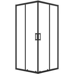 Laveo Bresso douchecabine 90x90 cm vierkant zwart mat/helder glas JKD_796K