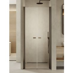 New Trendy New Soleo Gunmetal Brushed douchedeur 90 cm kantelbaar grafiet geborsteld/helder glas D-0534A
