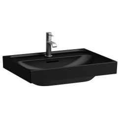 Laufen Meda wastafel 60x46 cm rechthoekig klassiek zwart mat H8161137161041