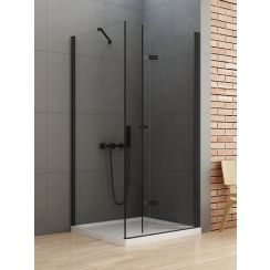 New Trendy New Soleo Black douchecabine 90x70 cm rechthoekig zwart mat/helder glas D-0239A/D-0113B