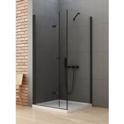 New Trendy New Soleo Black douchecabine 120x90 cm rechthoekig zwart mat/helder glas D-0235A/D-0149B
