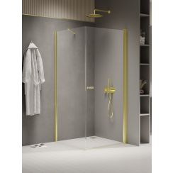 New Trendy New Soleo Light Gold douchecabine 100x80 cm rechthoekig gouden glans/helder glas K-1836