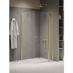 New Trendy New Soleo Light Gold douchecabine 100x70 cm rechthoekig gouden glans/helder glas K-1857