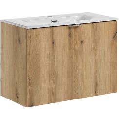 Set kast Comad Nova Oak NOVA OAK A 82-80-2D, wastafel Comad Dance White CFP-8009DANCE80DP