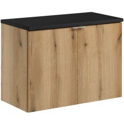 Set kast Comad Nova Oak NOVA OAK A 82-80-2D, badkamerblad Comad Nova Black NOVA BLACK B 89-80