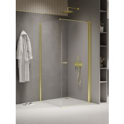 New Trendy New Soleo Light Gold douchecabine 100x90 cm rechthoekig gouden glans/helder glas K-1847-WP