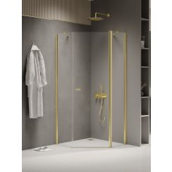 New Trendy New Soleo Light Gold douchecabine 80x80 cm gouden glans/helder glas K-1663