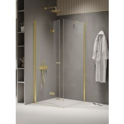 New Trendy New Soleo Light Gold douchecabine 90x80 cm rechthoekig gouden glans/helder glas K-1903