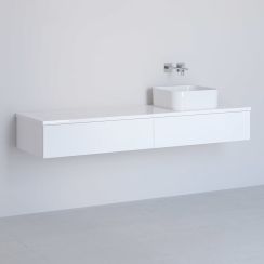 Kronenbach Cube kast met werkblad 161x48.7x23.5 cm hangend onder de wastafel wit KBWTKOWTL1612WH