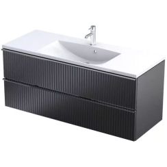 Oristo Etna kast 119.6x45.5x50 cm hangend onder de wastafel zwart OR52-SD2S-120-8R