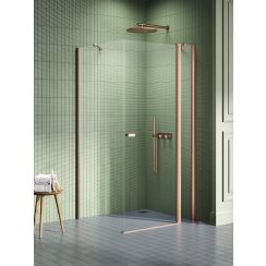 New Trendy New Soleo Copper Brushed douchecabine 90x90 cm vierkant koper geborsteld/helder glas K-1985