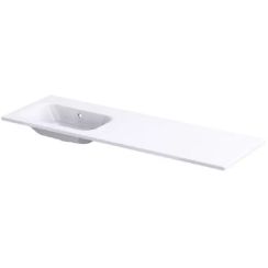 Oristo Uni wastafel 141x40 cm rechthoekig meubel wit glans UME-AR-140-92-L-BO