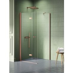 New Trendy New Soleo Copper Brushed douchecabine 110x90 cm rechthoekig koper geborsteld/helder glas K-2043