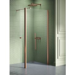 New Trendy New Soleo Copper Brushed inloopdouchewand 110 cm koper geborsteld/helder glas K-2121