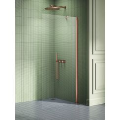 New Trendy New Soleo Copper Brushed inloopdouchewand 60 cm koper geborsteld/helder glas K-2100
