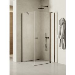 New Trendy New Soleo Gunmetal Brushed douchecabine 100x90 cm rechthoekig grafiet geborsteld/helder glas K-2157