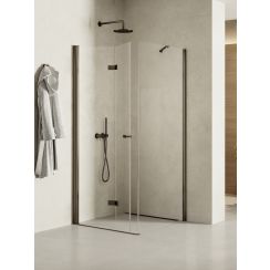 New Trendy New Soleo Gunmetal Brushed douchecabine 110x80 cm rechthoekig grafiet geborsteld/helder glas K-2203
