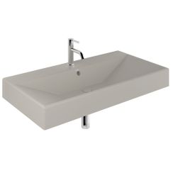 Kludi Resa wastafel met stop 101x50 cm rechthoekig meubel-opbouw brons/beige mat 59WW101O2