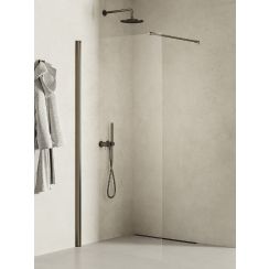 New Trendy New Soleo Gunmetal Brushed inloopdouchewand 70 cm grafiet geborsteld/helder glas K-2259-WP