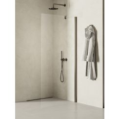 New Trendy New Soleo Gunmetal Brushed inloopdouchewand 70 cm grafiet geborsteld/helder glas K-2259