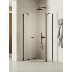 New Trendy New Soleo Gunmetal Brushed douchecabine 90x90 cm grafiet geborsteld/helder glas K-1708