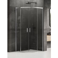 New Trendy Prime douchecabine 80x80 cm halfrond chroom glans/helder glas K-3554