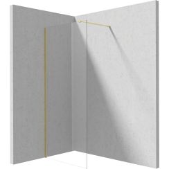 Deante Prizma inloopdouchewand 100 cm gouden geborsteld/helder glas KTJ_R30P