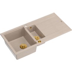 Quadron Evan graniteq spoelbak 100x50 cm beige HQE510050U2_PVDG1_P2O