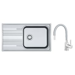 Set stalen spoelbak Franke Smart 101.0368.324, keukenkraan Ferro Zumba BZA4S