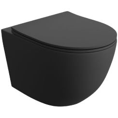 LaVita Sinto Black 3.0 toiletpot met softclose toiletbril hangend zonder kraag zwart mat 5900378356769