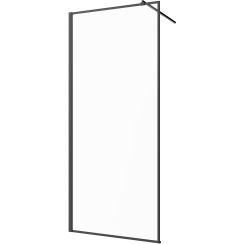 Invena inloopdouchewand 120 cm zwart halfmat/helder glas AK-32-128