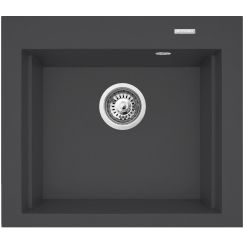 Pyramis Siros spoelbak van graniet 57x51.5 cm zwart 070085101